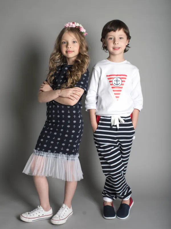Anchor Print Tulle Dress