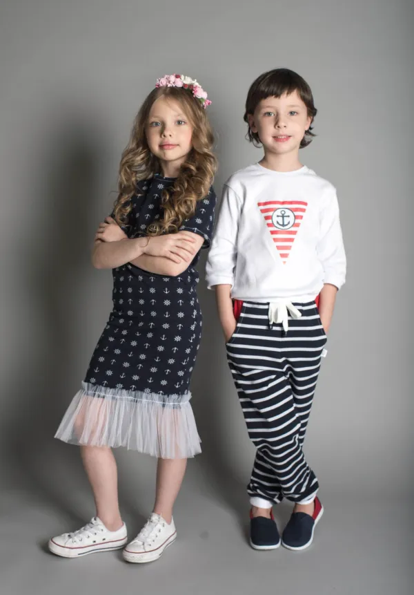Anchor Print Tulle Dress